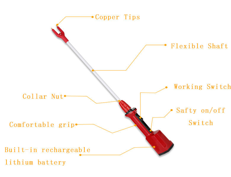 Farming ABS Electric Cattle Prod Red 5200Mah Replacement Handle