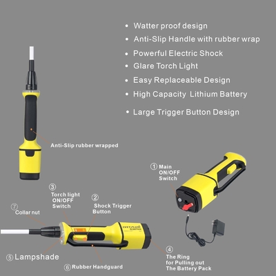 Rechargeable Livestock Prod for Cattle,cow,dog,sheep. with LED Torch Light, Equipped with Flexible Shaft (38 1/2 inch)