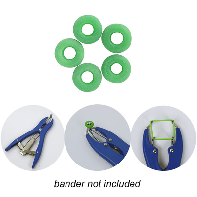 Latex Castration Rings Bands For Goat And Other Animal 100pcs Per Bag color green