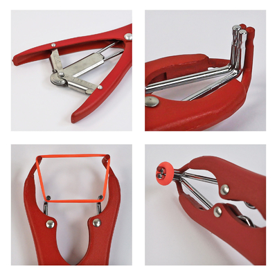 Castration Bander For Goats, 100Pcs Latex orange Castrator Rings, red Balloon Expander Pliers Set