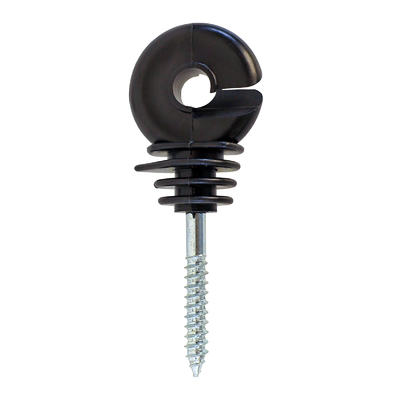 Electric Fence Insulator, Black Self-Tapping Insulator, Screw-In Wood Post Insulator, With 1 Pc Insulator Socket Tool (Fit For Electric Drill)