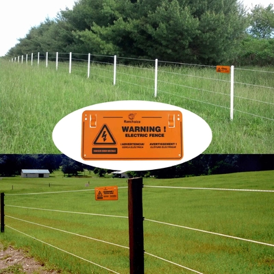 6pcs Electric Fence Warning Sign, Plastic Safe Sign, Caution Warning Sign for Electric Fence