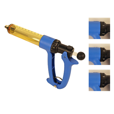 25/50 ML Semi Automatic Livestock Syringe, Adjustable Continuous Repeating Syringe for Cattle Cow Goat Sheep Pig