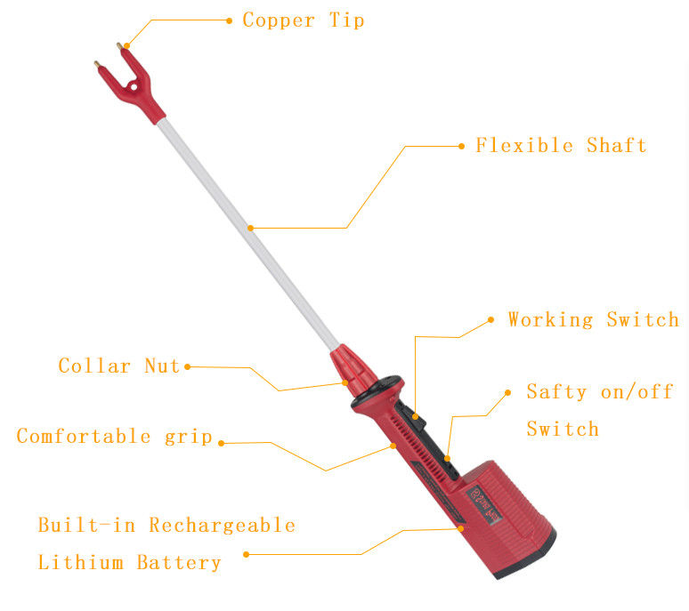 Portable 71cm High Voltage Electric Cattle Prods Rechargeable Copper